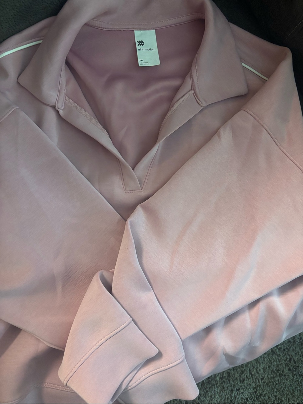 all in motion Light Pink Collared Pullover Sweatshirt